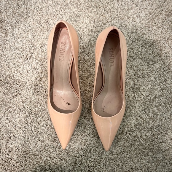 Schultz Lou Pointed Toe Pump- nude patent leather - size 7.5 - Picture 10 of 11